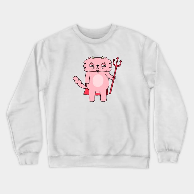 Cat Devil Crewneck Sweatshirt by rafs84